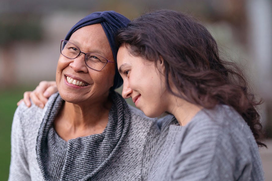 Mom with cancer enjoying time with daughter